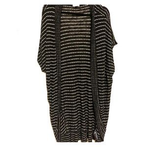 Raglan sleeved distorted striped cardigan M